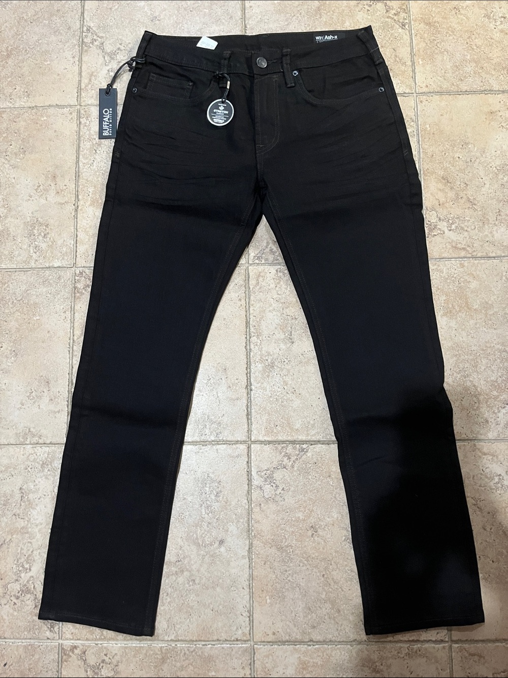 Buffalo David Bitton Men's Black Straight Jeans